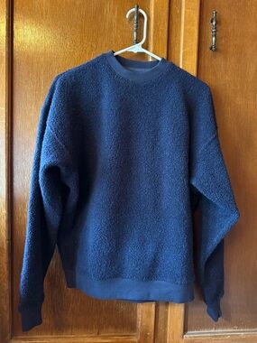 Outdoor Voices Navy Sherpa Crewneck Sweater XS